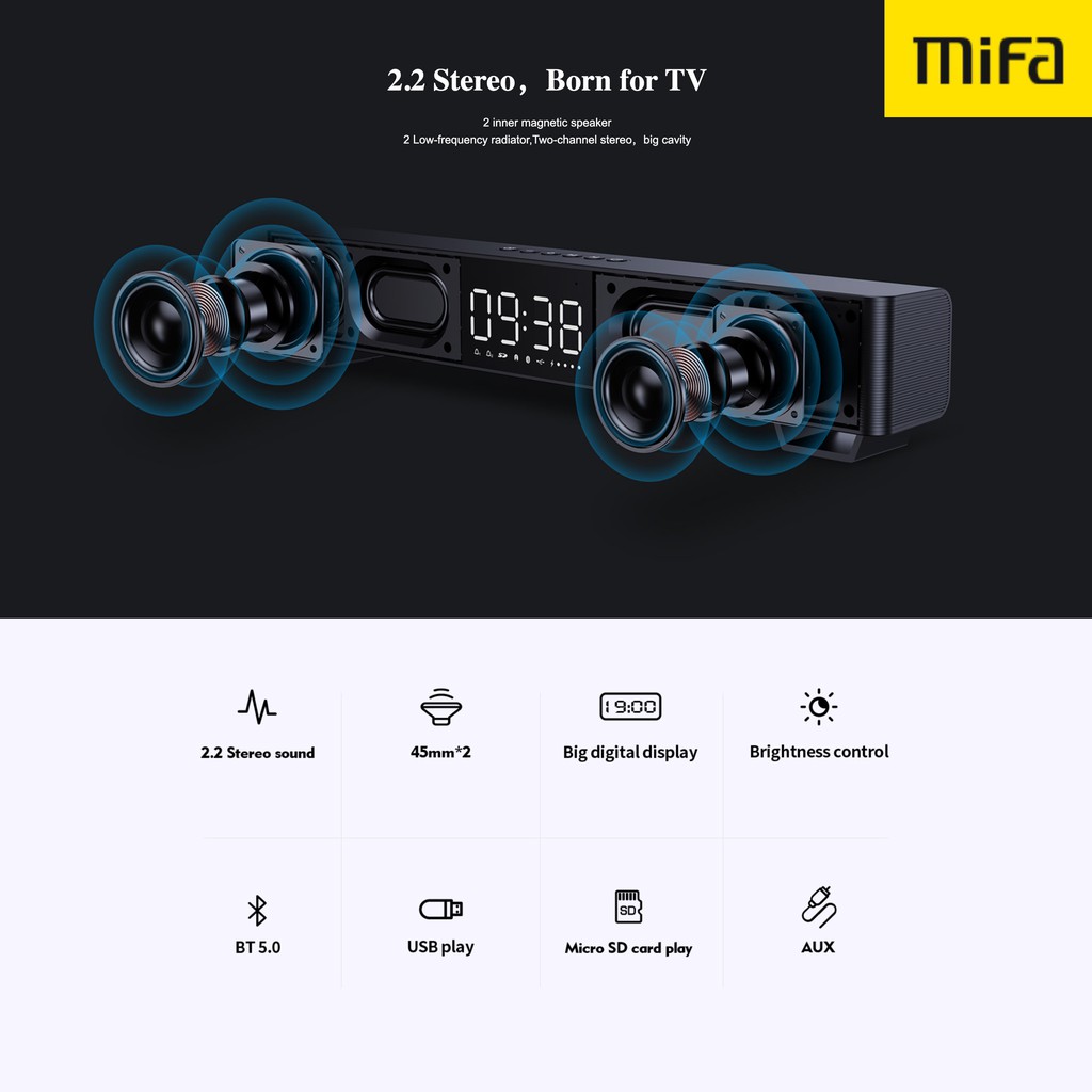 Mifa K3 Soundbar Mi TV Wired Wireless Bluetooth Speaker TWS