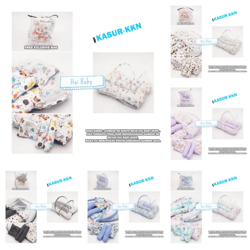 Kasur Kelambu Bayi Set Bantal Guling PREMIUM / bed Lipat Kelambu Bayi