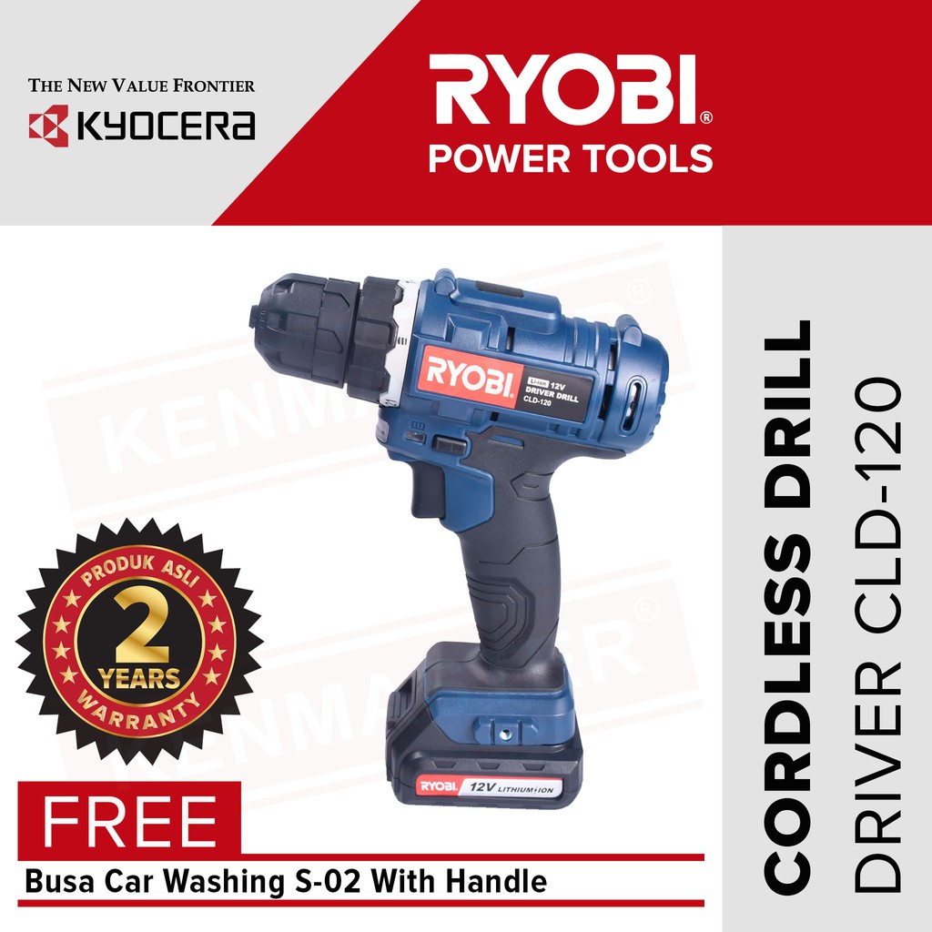 RYOBI LIION CORDLESS DRIVER DRILL 12V WITH LED LIGHT CLD120