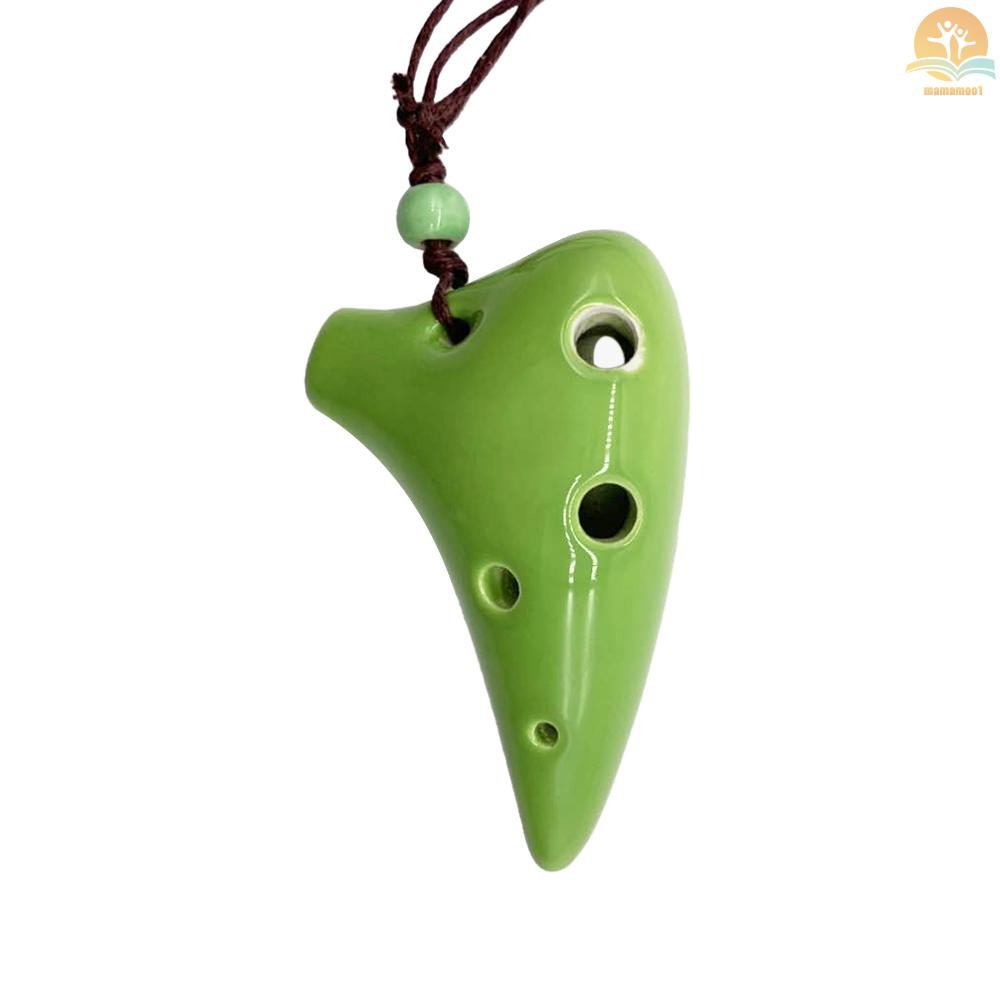 Alat Musik Ocarina Alto C 6 Lubang Bahan Keramik Dengan Lanyard Untuk Pemula