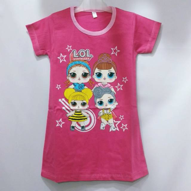 Baju tidur anak perempuan daster murah aden LOL 7-9tahun