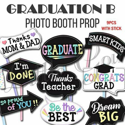 Graduation Photobooth Props 9pcs / Photo Booth Prop Wisuda Kelulusan