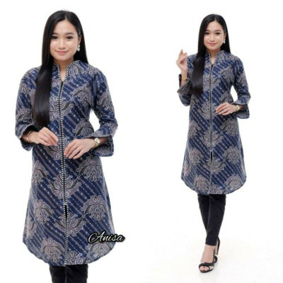 Batik Tunik Shibori Jumputan Terbaru Size S-3l / Hrb026 Yelbor Navbor Busui Zipper Depan