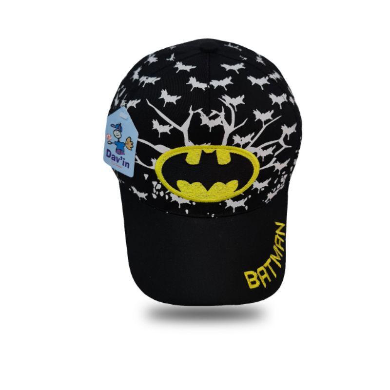 RS. TOPI ANAK SABLON DAN BORDIR LAMBANG BATMAN-MURAH (4- 10 TAHUN)-1