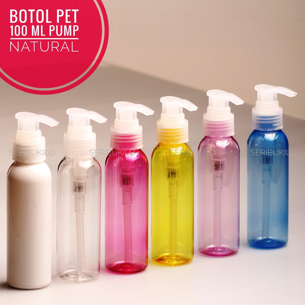 Botol Pump Plastik 100 ml Natural / Botol Plastik 100 ml Pump