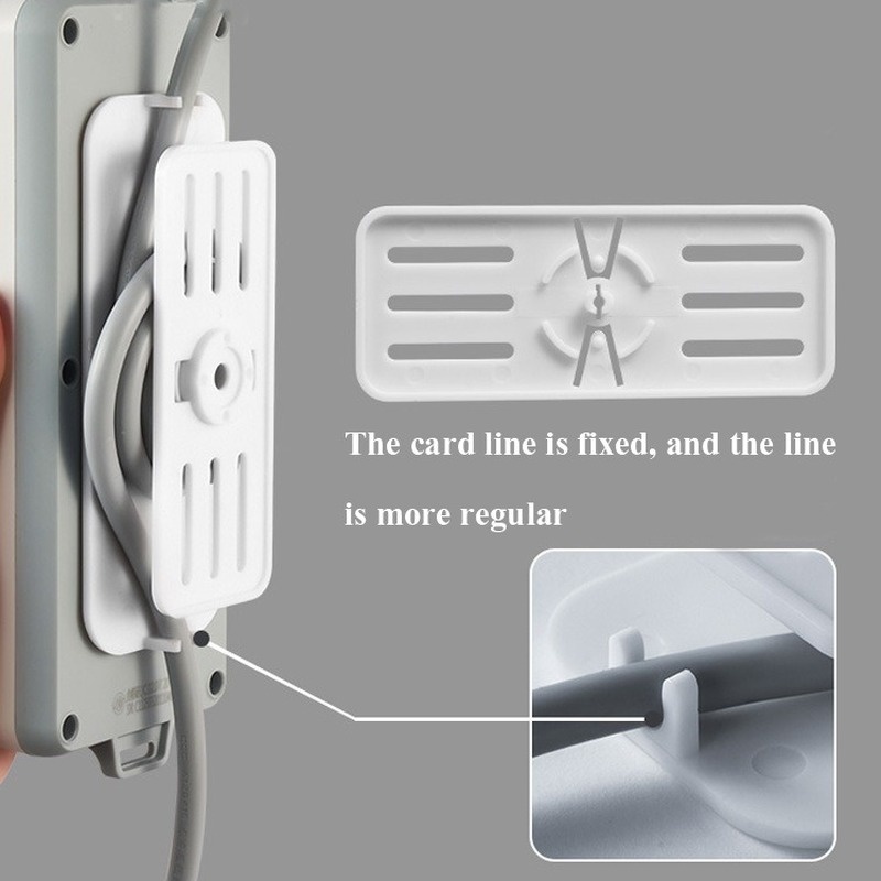 1 Pc Socket Fixer Kabel Router Portabel Bahan ABS Tahan Lama Dengan Perekat