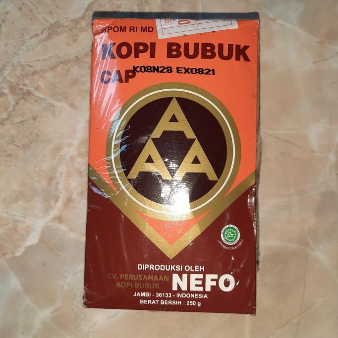 

Hot Sale Kopi Bubuk Cap Aaa 250Gr Asli Jambi Produksi Nefo Kopi Bubuk 3A Gilaa!!!