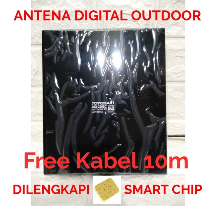 ANTENA TV DIGITAL OUTDOOR TOYOSAKI AIO 220sc FREE KABEL 10m