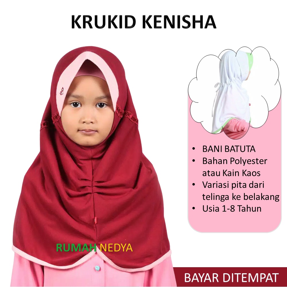 Kerudung Asli Sekolah Bani Batuta Krukid Kenisha Jilbab Anak Ori