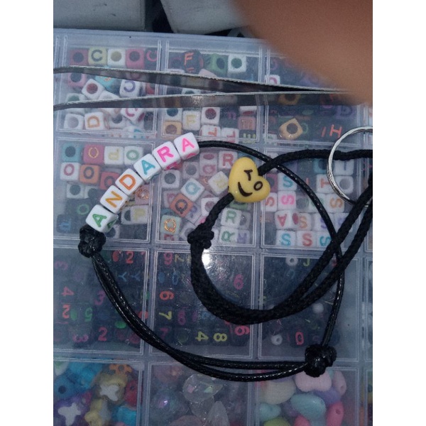 gelang nama manik custom