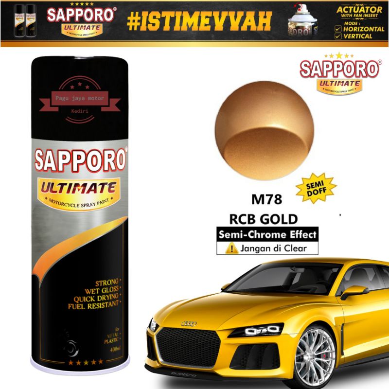 sapporo ultimate RCB GOLD M78 400ml cat semprot spray paint