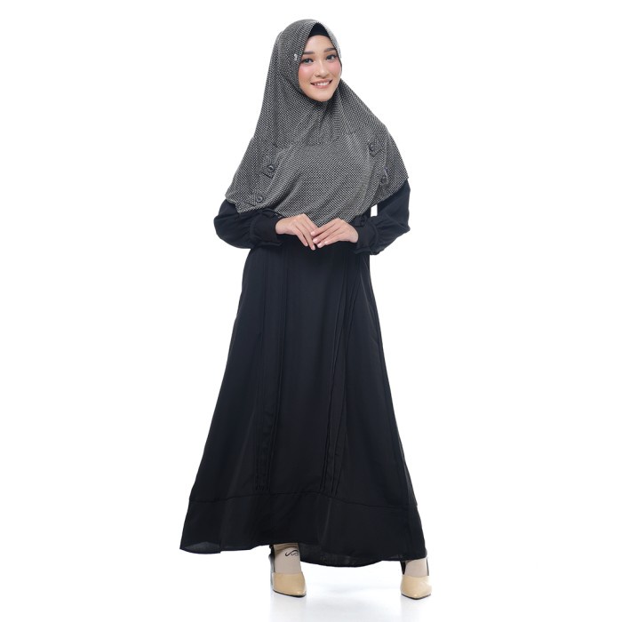 PREMIUM RABBANI - GAMIS DRESSLIM SEBIA - HITAM, S