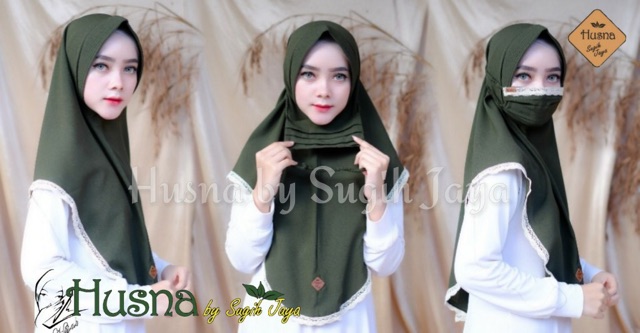 HUSNA | Khimar AUDY SET MASKER Diamond