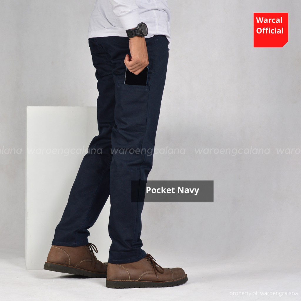 In One Chino Panjang Pocket Navy