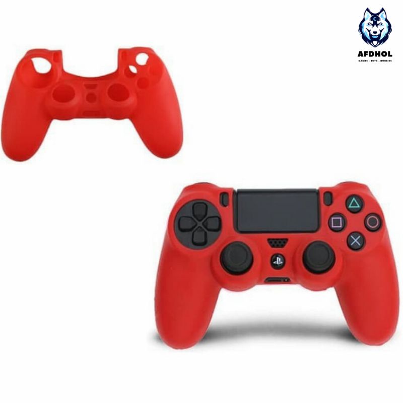 Silikon Silicone Kondom Cover Case Stik Stick Ps4 Ps 4 Sony Playstation 4 Warna Merah Bahan Karet