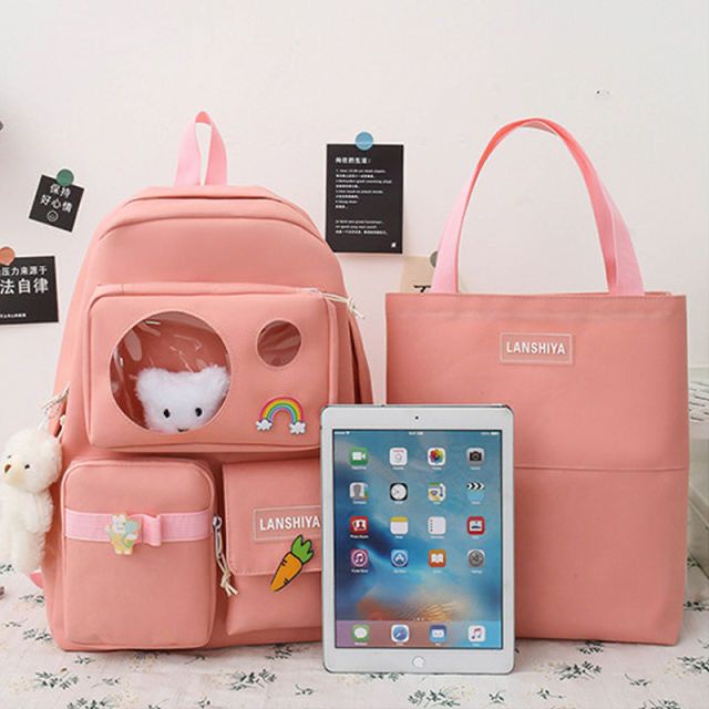 Tas Sekolah Anak SD SMP SMA Wanita Perempuan Cewek Tas Backpack Ransel Sekolah Tas Import Tas 5 in 1