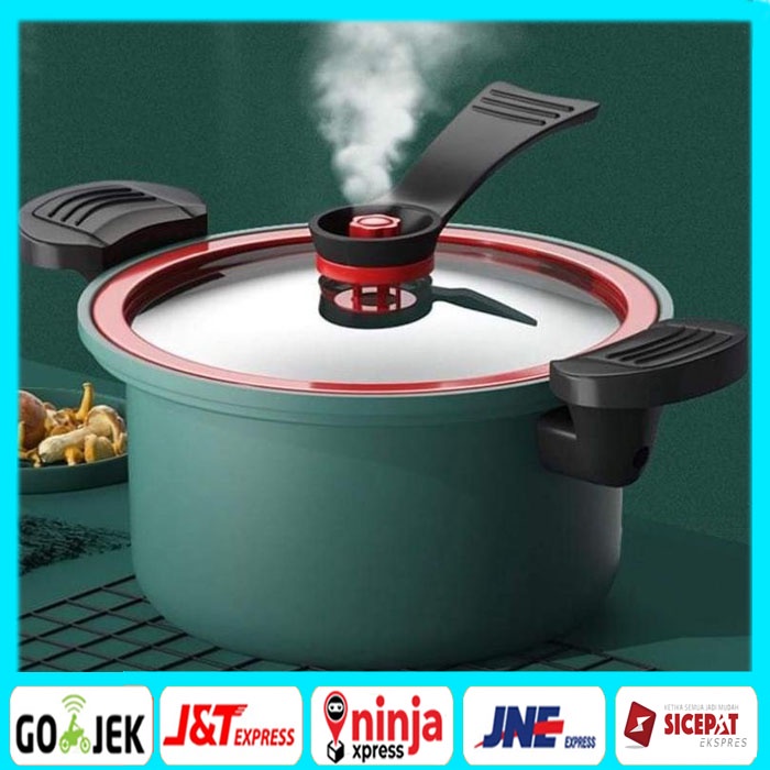 BBS Panci Presto Teflon Panci Rebus Bertekanan Mikro Multifungsi Tekanan Rebusan Cepat Anti lengket Panci Sup Daging PRESSURE COOKER POT ANTI LENGKET