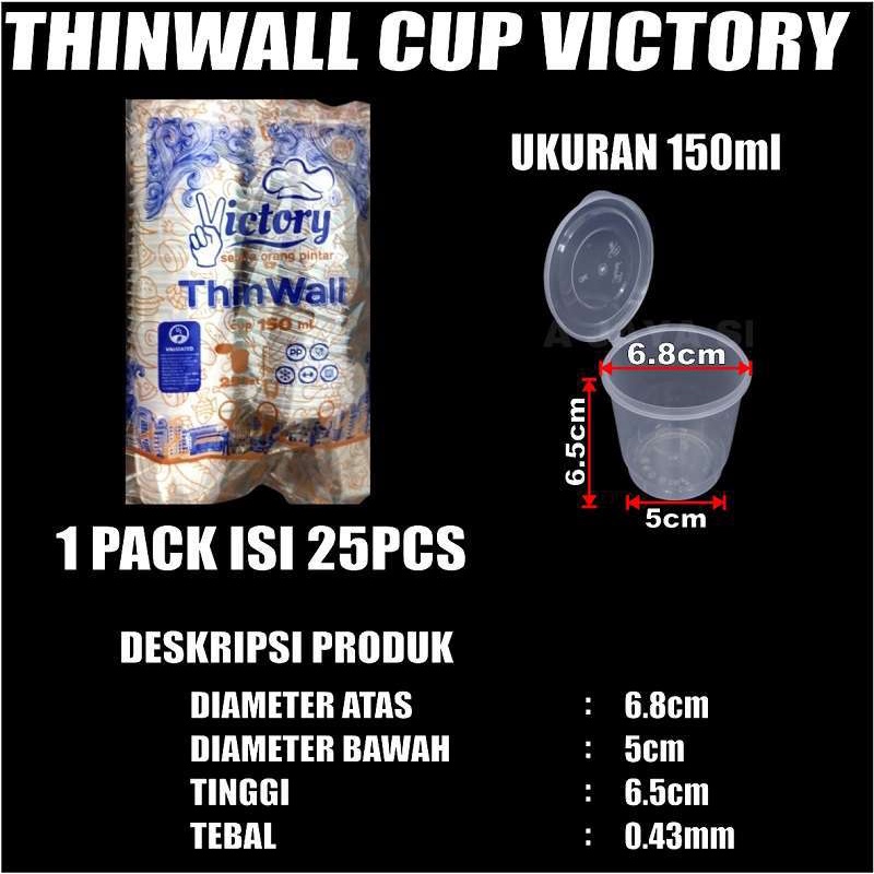 Thinwall Cup 25ml 35ml 60ml 100ml 150ml Pack Cup Puding n Saos Sambel Plastik SBY