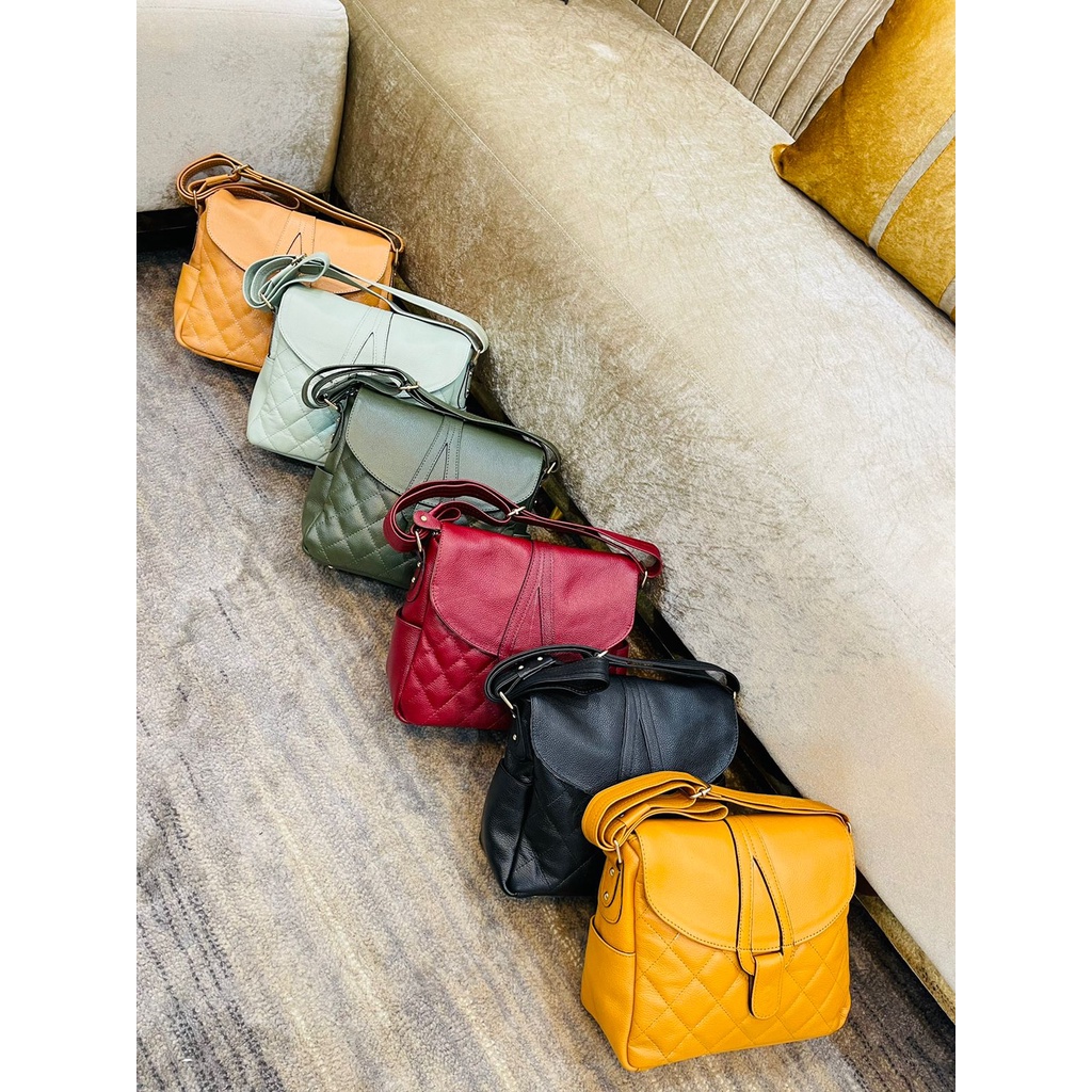 TAS KULIT WANITA SLEMPANG MODEL KACANG KUPAT - TOKO SYAGITA KULIT ASLI GARUT