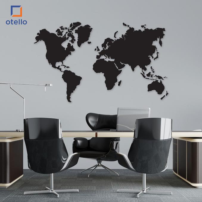 Peta Dunia Wall Sticker Akrilik Timbul | Dekorasi Hiasan Dinding Peta Termurah