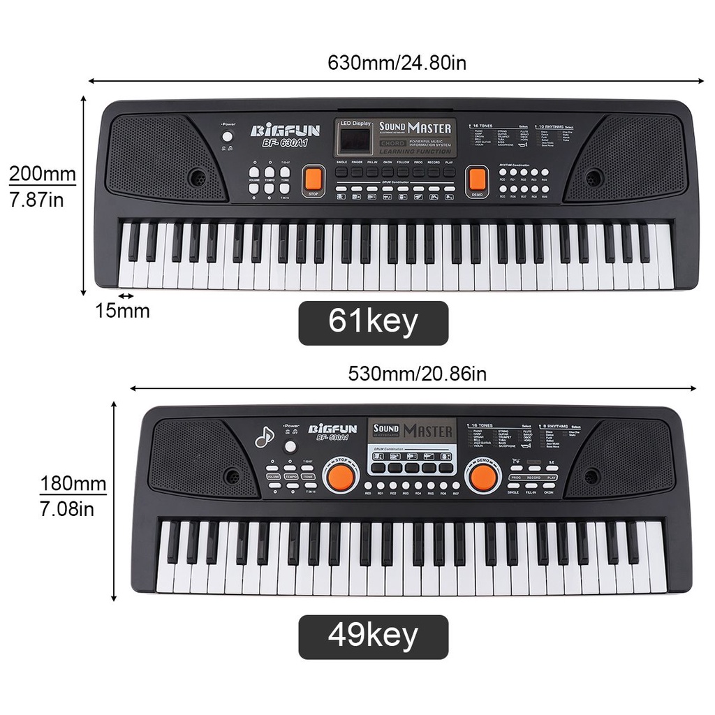 Keyboard Piano Elektronik Digital 49 / 61 Kunci 16 Nada Dengan Mikrofon Untuk Hadiah Anak