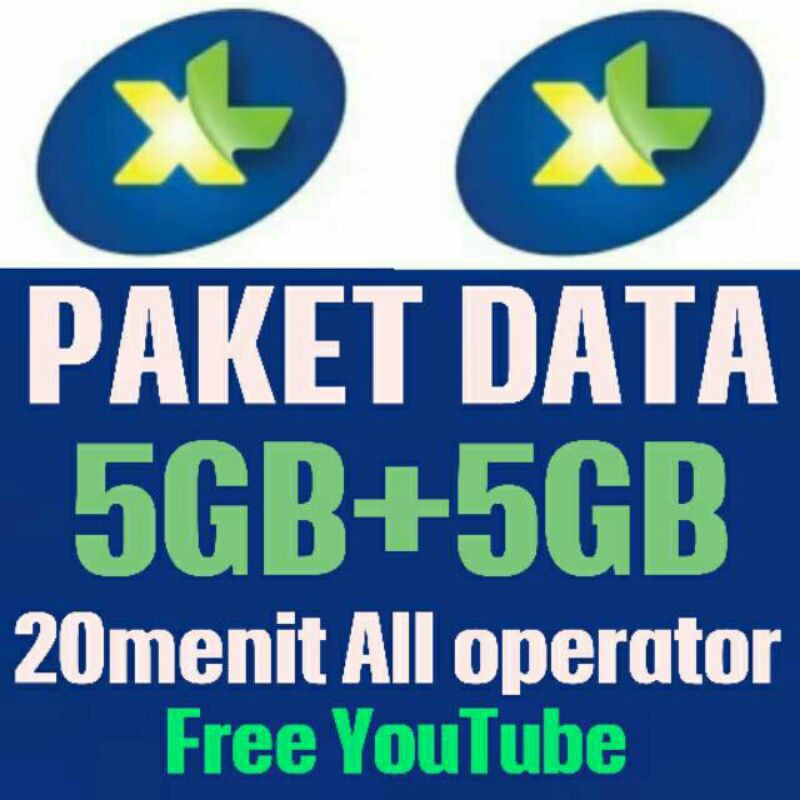 XL PAKET DATA 5GB+5GB 20 Menit All OPERATOR FREE YOUTUBE