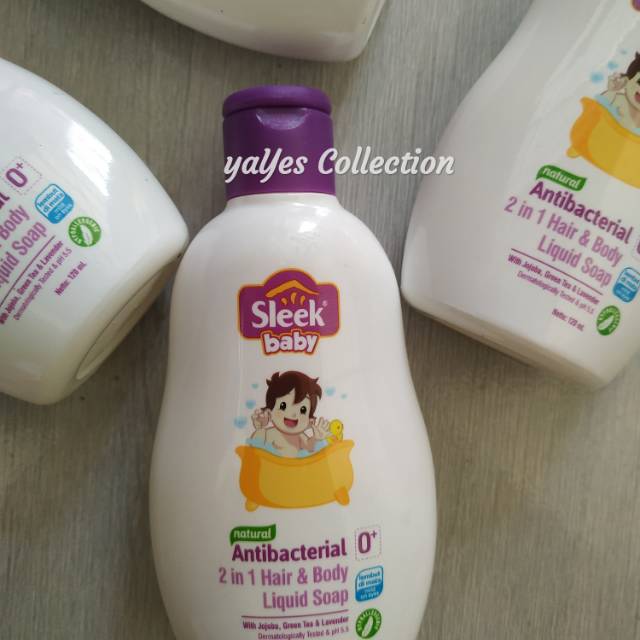 Sleek baby 120 - 250 - 300 ml botol hair &amp; body liquid soap sabun cair bayi mandi bottle 2in1 refill