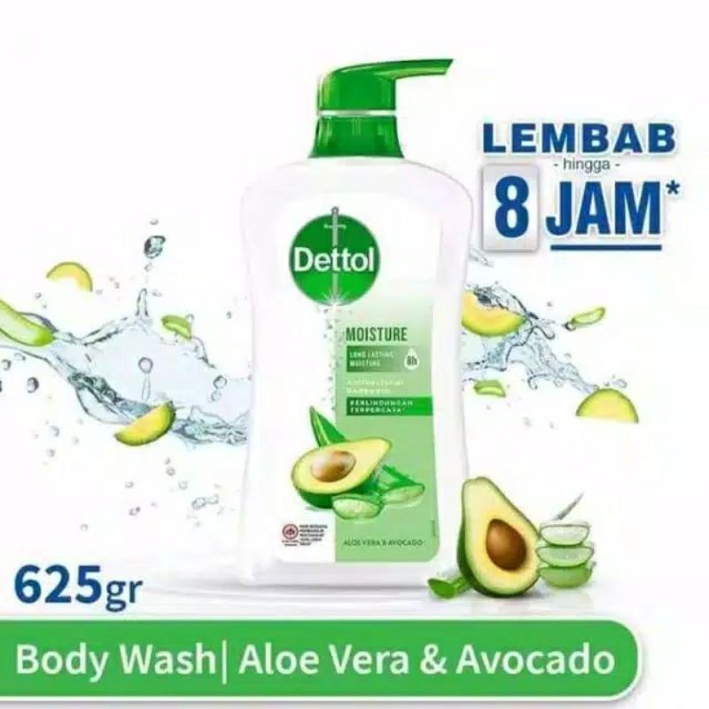 Dettol Body Wash 625gr Sabun Mandi Cair Botol Pump 625 gr All Varian Original