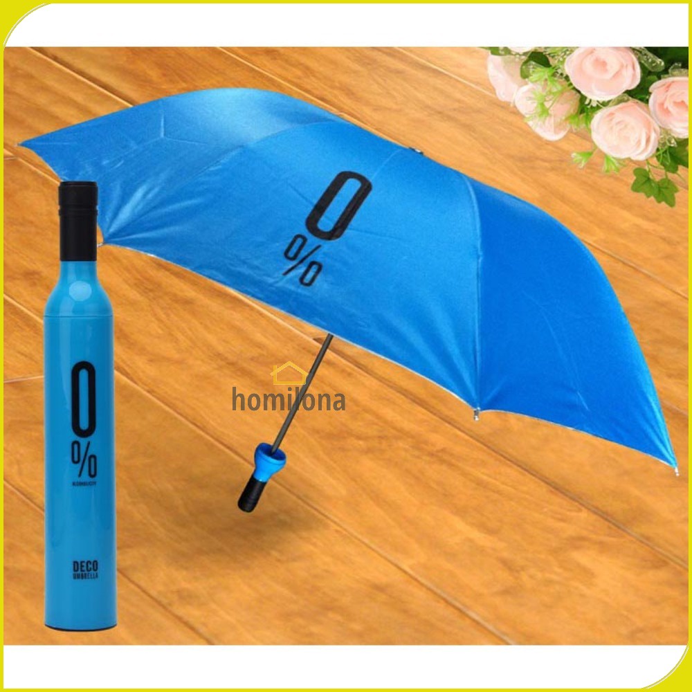 Umbrella Payung Lipat Desain Botol Wine - Deco Blue