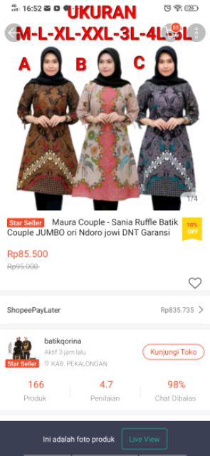 Maura Couple - Sania Ruffle Batik Couple Jumbo Ori Ndoro Jowi Dnt Garansi Termurah Shopee - Solo