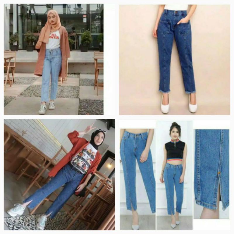 ARN - CELANA JEANS WANITA BOYFRIEND MURAH DENIM ORIGINAL WASHED Korean style Bisa COD