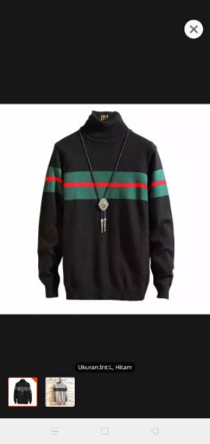 Sweater rajut strip gucci