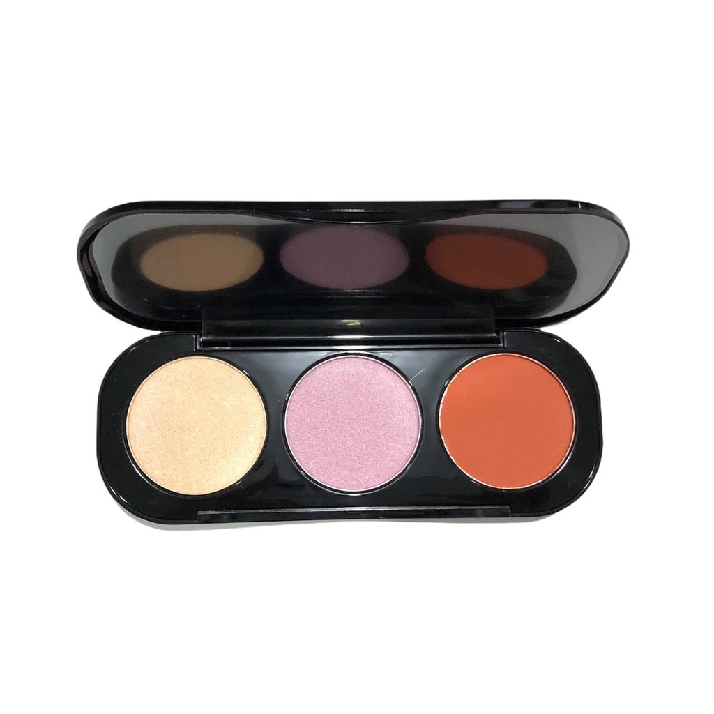 ASK GIETIN 3 COLORS DAZZLING BLUSH ON AND HIGHLIGHTER PALLETE FACE HIGHLIGHTER POWDER BPOM GT07