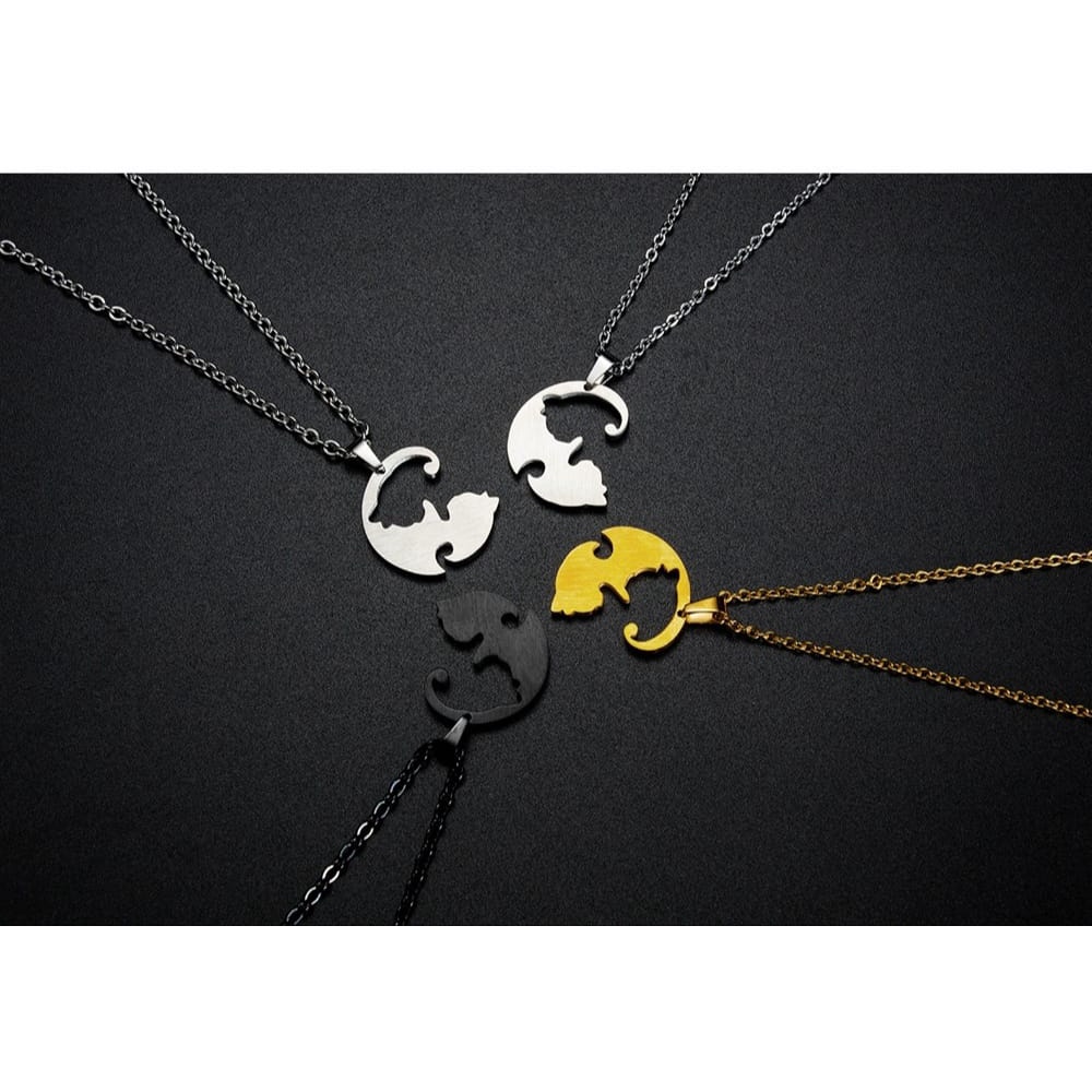 Kalung Couple KL138 Stainless Steel / Titanium Premium Fashion Wanita Kalung unik Lucu Keren Copel /Deluna/ BS