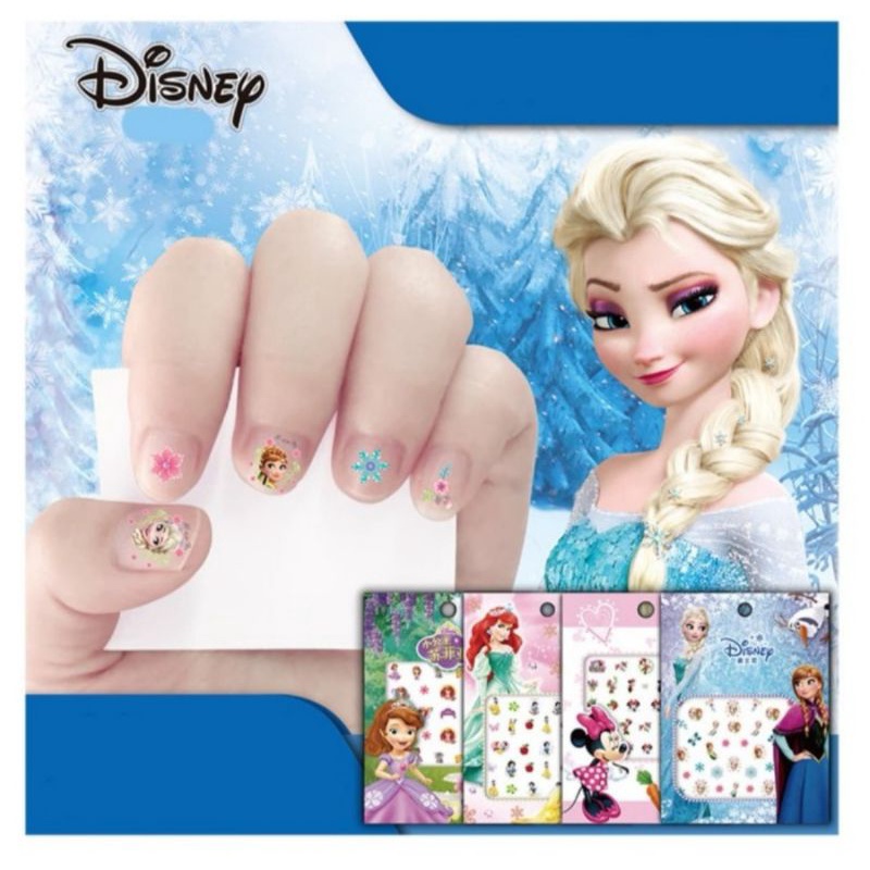 Stiker kuku anak karakter finger nail art kids kartun Disney lucu frozen