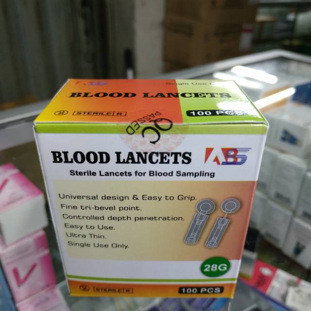 Blood Lancet Lanset isi 100 Isi Ulang Lancet Jarum lanser easy touch lanset nesco gcu lanset glucodr elvasense