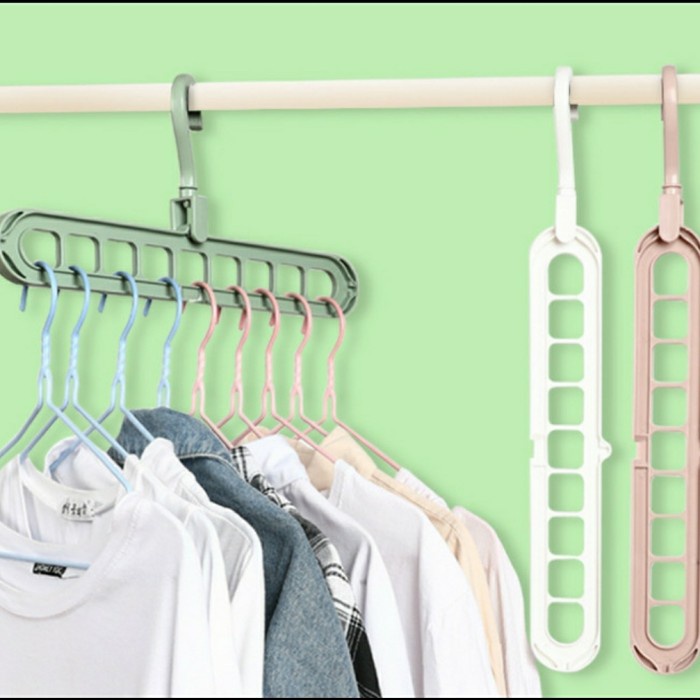 GANTUNGAN BAJU 9IN1 MAGIC HANGER GANTUNGAN PAKAIAN MAGIC HANGER 9IN1