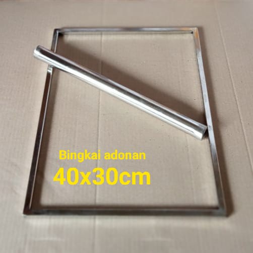 Bingkai Perata Adonan Kue Kering Stainless Ukuran 40 x 30 CM