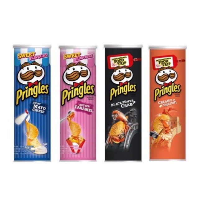 Pringles Jalapeno / Butter Caramel / Sweet Mayo Cheese / Creamy Shrimp / Blackpepper Crab Korea 110g