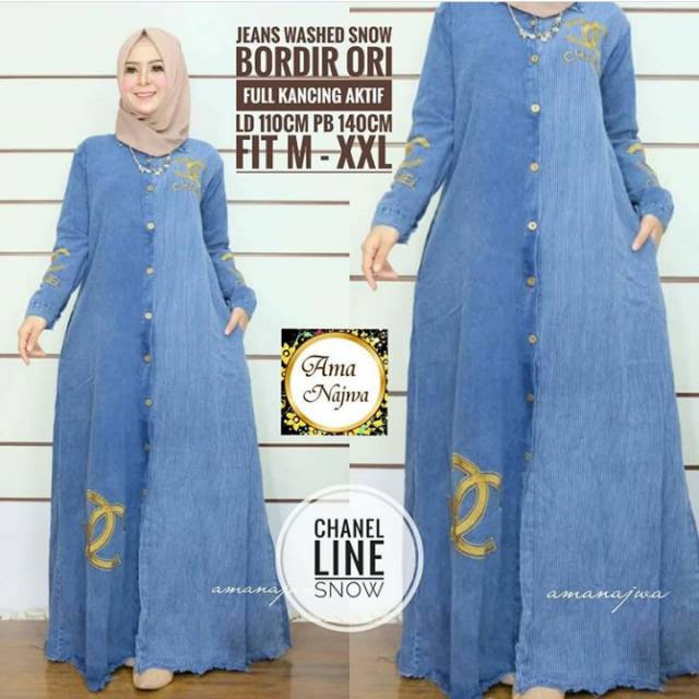 Gamis Jeans Ch*nel Line