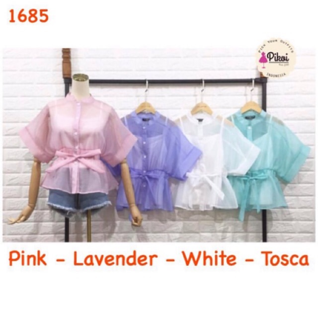 Blouse bangkok ready stock / seragam bridesmaid lucu / blouse tile lucu / blouse korean style /1685