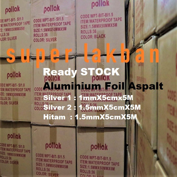 Lakban Anti Bocor Talang Atap Alumunium Foil Asphalt Pollak Hitam Lem Talang Serbaguna Waterproof Tahan Panas