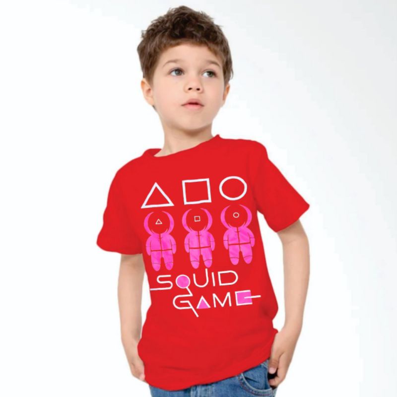 KAOS TERBARU ANAK ANAK MOTIF SQUID GAME/KAOS ANAK ANAK KEKINIAN MOTIF SQUID GAME/KAOS SQUID GAME/KAOS SQUID GAME ANAK