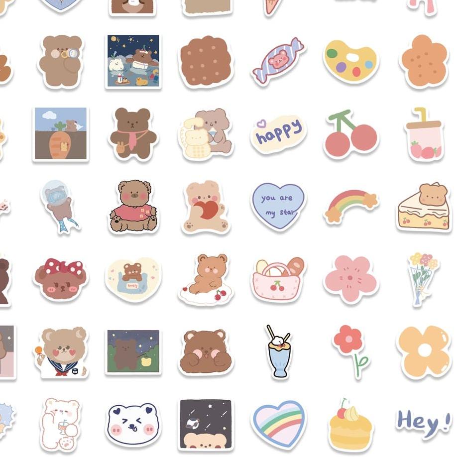 

ス STIKER VINIL ISI 100 PCS KOREA ANIMAL CARTOON STIKER ANTI AIR AESTHETIC Terbaik