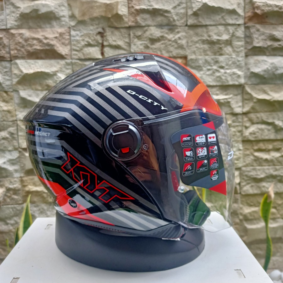 KYT D CITY LUCENT BLACK RED Half Face
