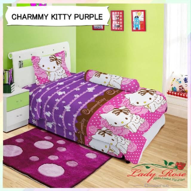Sprei Lady Rose Charmy Kitty Purple 90x200