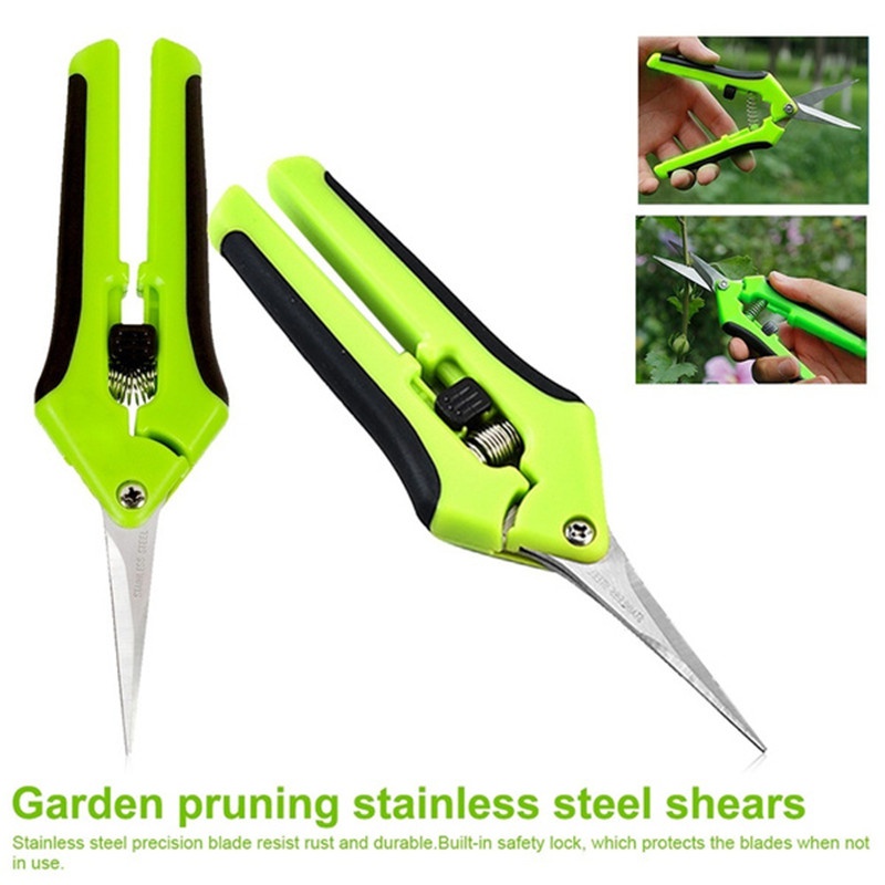 Portable Garden Stainless Pruning Shears Fruit Picking Scissors Household Potted Trim Branches Small Gardening Tools