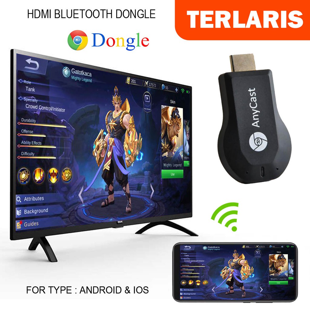 baharishop Hdmi Bluetooth Anycast Dongle Wifi Layar Smartphone / Hdmi Dongle Alat Untuk