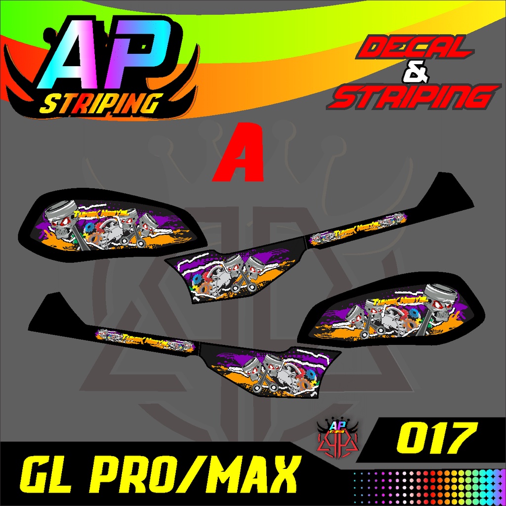 JUAL STICKER STRIPING LIS BODY VARIASI  KEREN TERLARIS HONDA GL PRO MAX -017