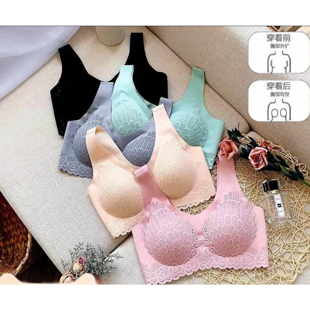 BH/BRA SEAMLESS WANITA PUSH-UP TALI STRAP BRUKAT MERMAID